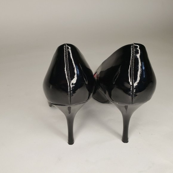 Qupid Black Patent Pumps Stiletto Heels Pointed Toe Size 6.5 - Picture 3 of 6